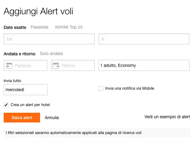 Alert Prezzi date esatte