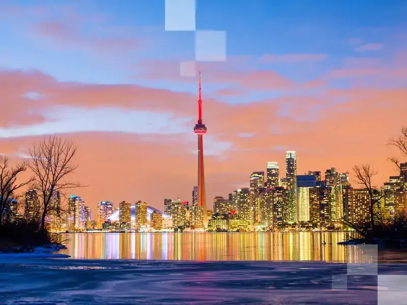 Skyline urbano di Toronto, Canada.